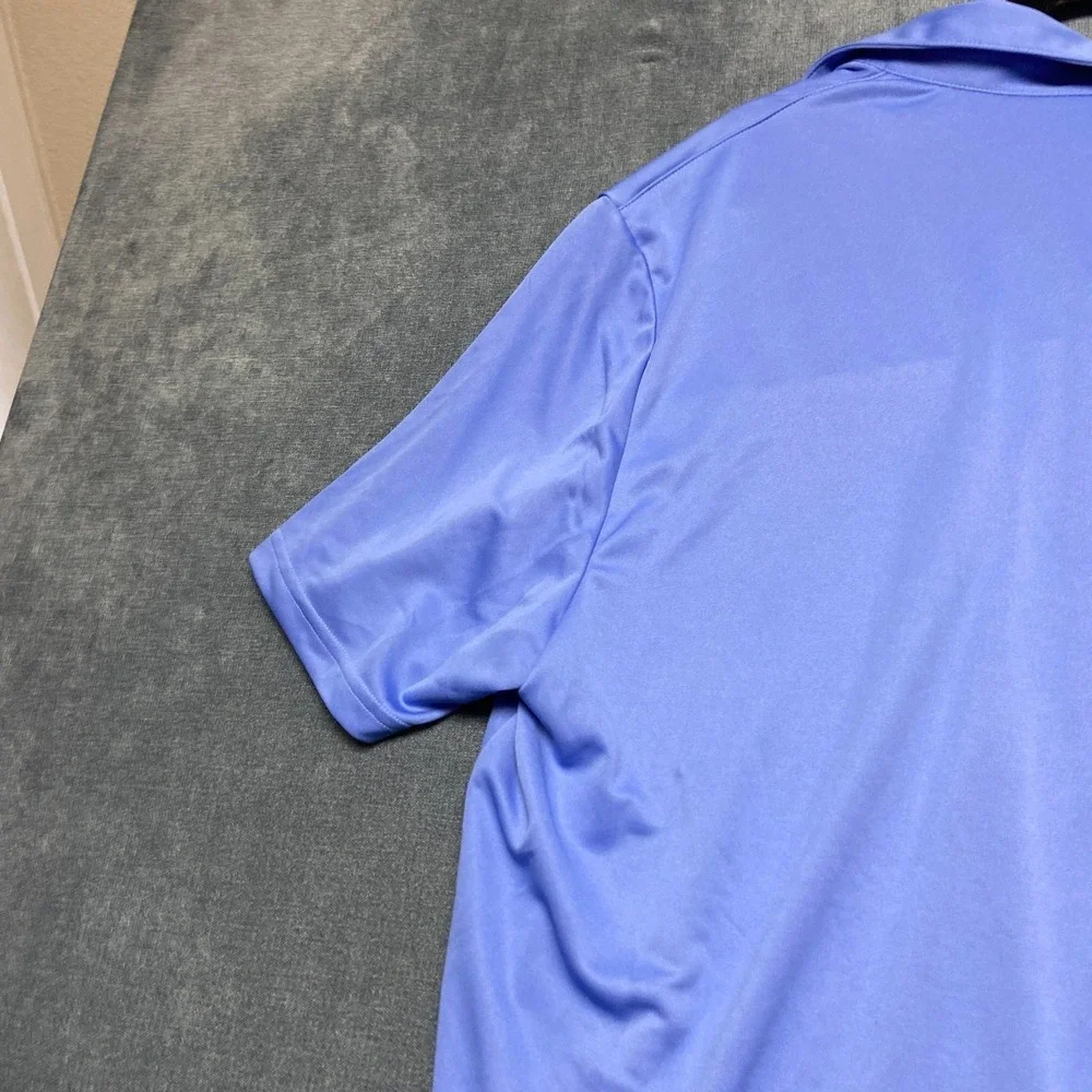 Adidas Polo Shirt Mens 2XL Blue Performance Short Sleeve Collared Casual Logo